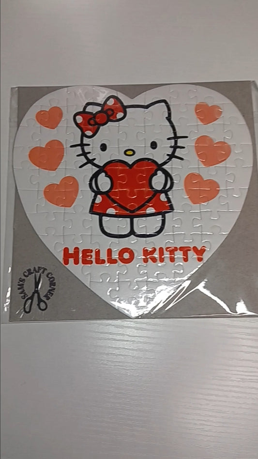 75 Piece Heart-shaped Hello Kitty Puzzle