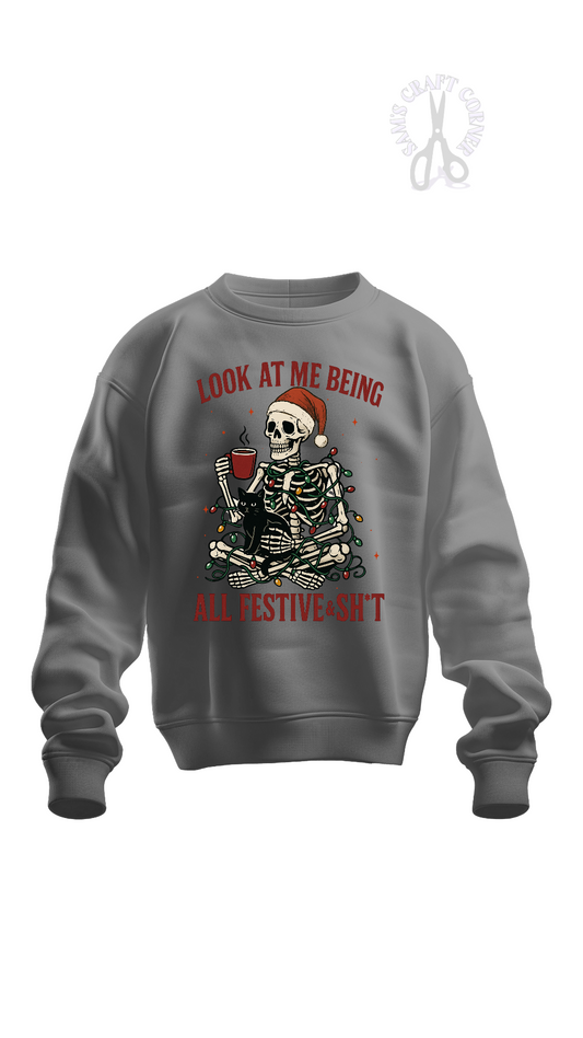 FESTIVE SKELETON SWEATSHIRT