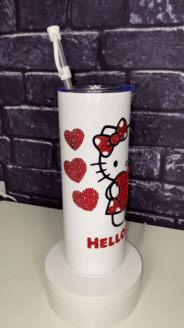 20oz Hello Kitty Rhinestone Valentine Tumbler